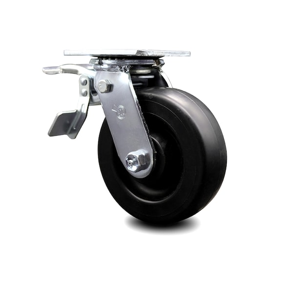 6 Inch Polyolefin Swivel Caster with Ball Bearing and Total Lock Brake SCC